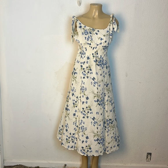 REFORMATION
Darby Floral Print Tie Strap midi dress size L - Picture 3 of 6